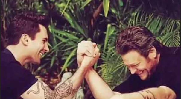 SHEFANI_News's tweet photo. Adam & Blake - On 'Tribute'. 'God Gave Me You/Daylight/Domino' (Blake Shelton/Maroon 5/Jessie J) (Shevine-Moment) (08.04.2016) #BlakeShelton #AdamLevine #Shevine #Maroon5 #JessieJ https://t.co/MPo9IUpSVi https://t.co/H8DgDE5X3K