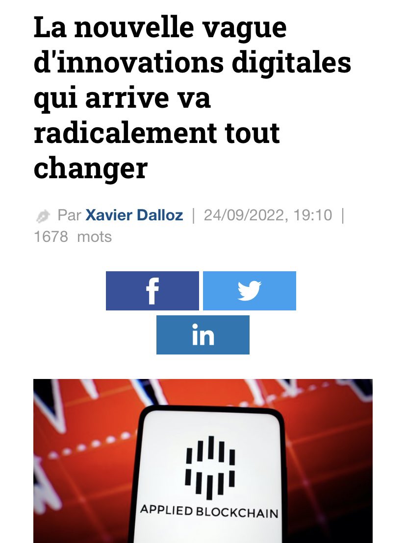 nelbro's tweet photo. Très intéressante tribune de @xavierdalloz dans @LaTribune sur les innovations digitales et le #web3 

https://t.co/FCtZfsTf0J https://t.co/Budbfmq23t
