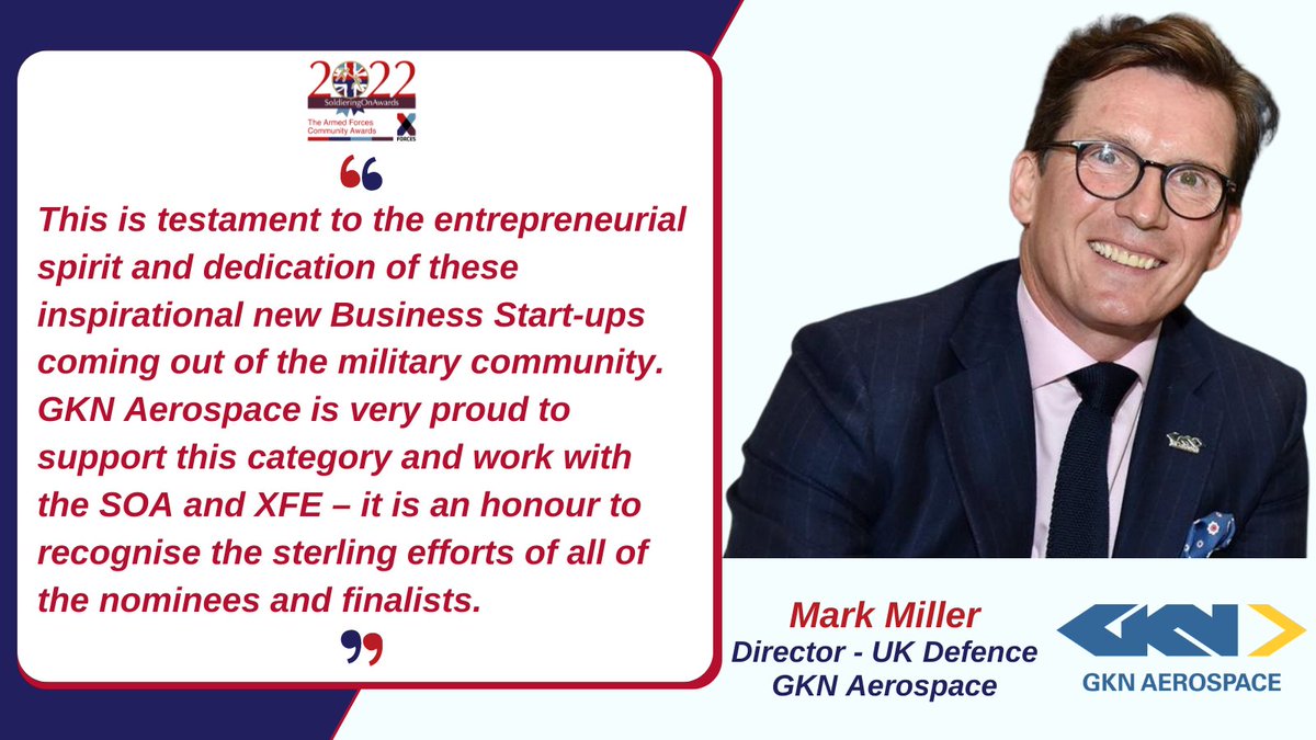 The Business Start-Up Award is generously sponsored by <a href="/GKNAero/">GKN Aerospace</a>, the world’s leading multi-technology tier 1 aerospace supplier, serving over 90% of the world’s aircraft and engine manufacturers.

Meet our amazing finalists here 👉 bit.ly/soastart 🏆 #SoldieringOnAwards