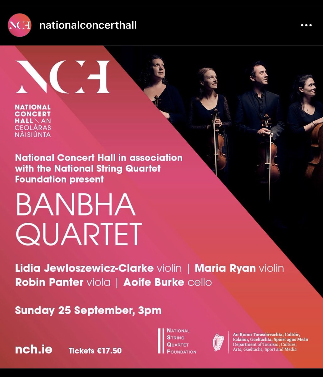 BanbhaQ's tweet photo. Last concert of our tour and a last chance to hear this beautiful programme. We will be playing @NCH_Music Dublin at 3pm.
#music #dublin #concert #classicalmusic https://t.co/Y5vEsedmEr