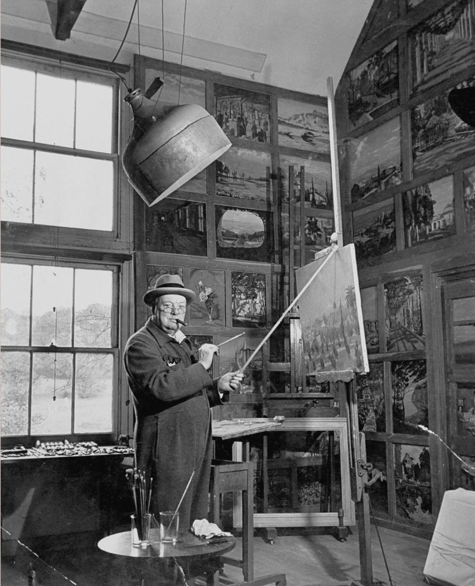 Turnbull_Asser's tweet image. Sir Winston Churchill, wearing his famous green velvet siren suit, made bespoke by Turnbull &amp;amp; Asser.

#TurnbullAndAsser