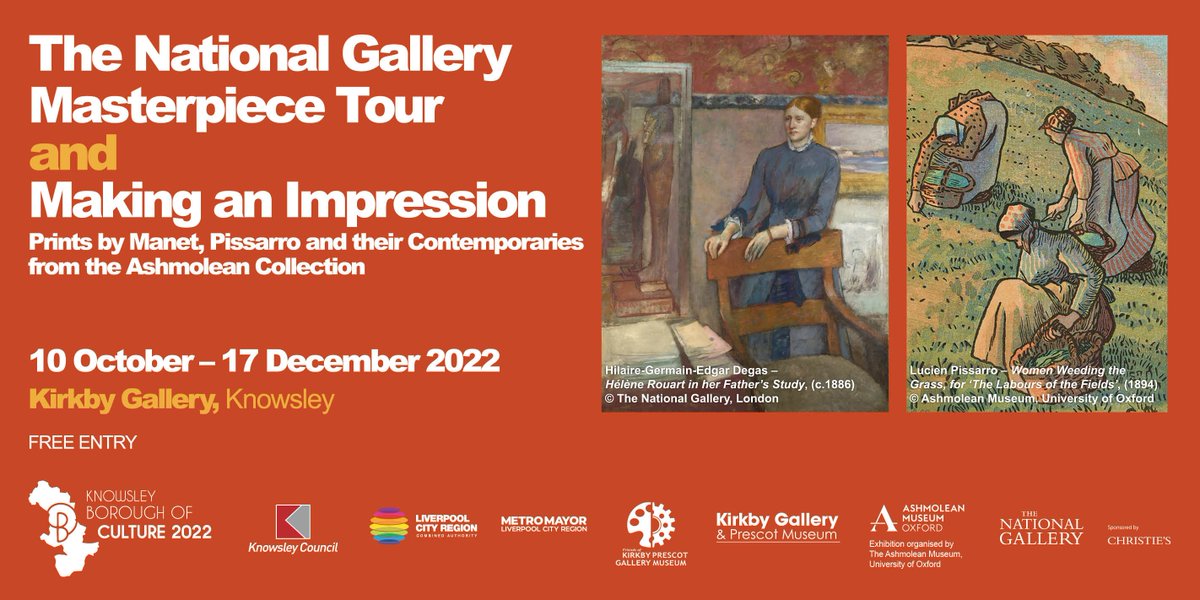 cultureKnowsley's tweet photo. 2️⃣ art collections are coming together for 1️⃣ one unique exhibition at Kirkby Gallery.
Works by renowned Impressionist artists will be displayed for FREE!
#MasterpieceTour #MakingAnImpression
More https://t.co/Fbq36ywPbv
@AshmoleanMuseum @NationalGallery @galleriesmuseum https://t.co/RMXfCZR9lx