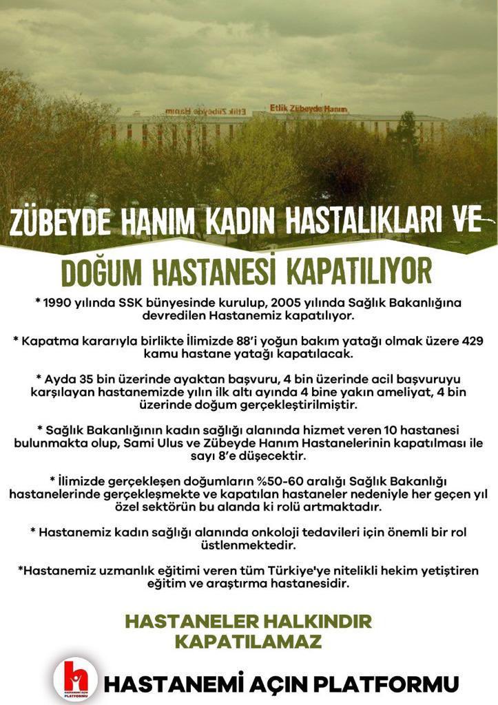 ozge_mumcu's tweet photo. Kamu Hastaneleri Kapatılıyor. #hastanemiacinplatformu https://t.co/zuCd0exygf