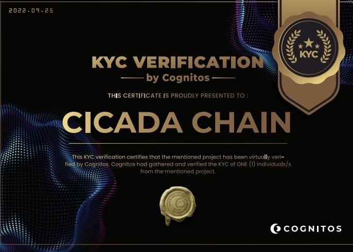 CICADACHAIN's tweet photo. KYC AND AUDIT By Cognitos 

https://t.co/JIv3YTZvVL https://t.co/Vd0tkDV5EE