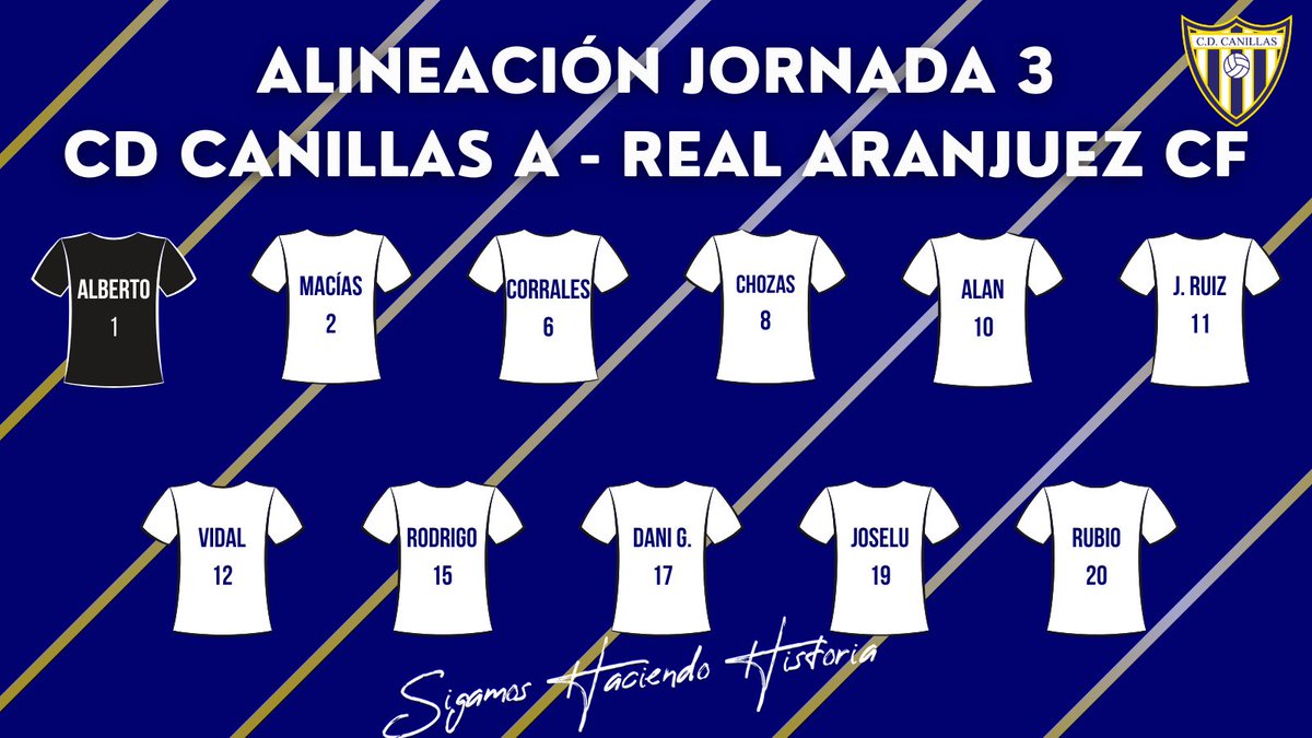 ⚔️ 𝗫𝗜 𝗜𝗡𝗜𝗖𝗜𝗔𝗟 

<a href="/CDCanillas/">CD Canillas</a> A 🆚 <a href="/realaranjuez/">Real Aranjuez CF</a> 

⏰ 15 minutos para el comienzo del encuentro

📺 CD Canillas TV

#SigamosHaciendoHistoria🤍💙