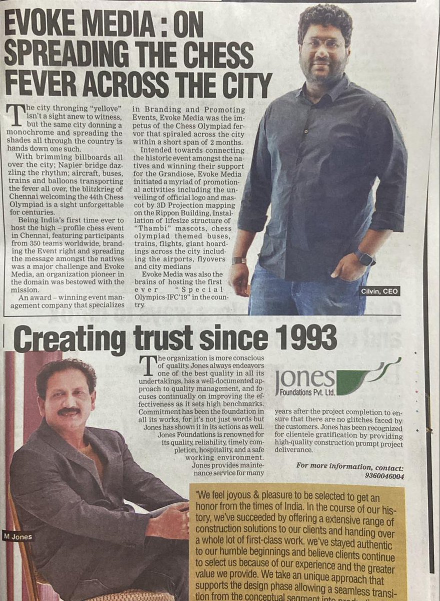 srk_mohit's tweet photo. #teamevoke #ceo #founder @remicilvin #evokemedia #chess #toi #bussines https://t.co/wkM0rq2jAe