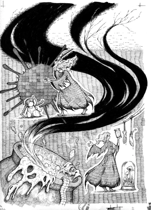 #このタグを見た人は自分が描いたモノクロ絵を貼れ 
アナログでは主にペン画をやっております。 