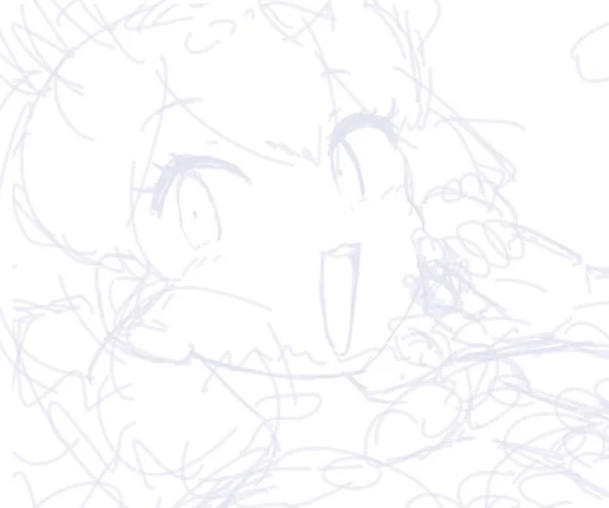 こないだぐるるのお絵描き配信で下描きが話題にあがってたなと思ったので。僕の下描き毎回こんな感じ 