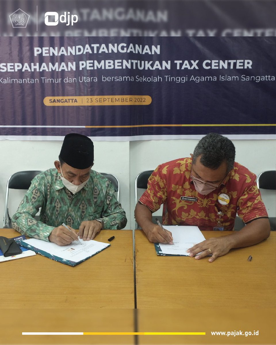 pajakkaltimtara's tweet photo. Kanwil DJP Kaltimtara menggandeng Sekolah Tinggi Agama Islam Sangatta untuk membentuk Tax Center (Jumat, 23/09).
@DitjenPajakRI
#TaxCenter https://t.co/2Y1joK8pYp