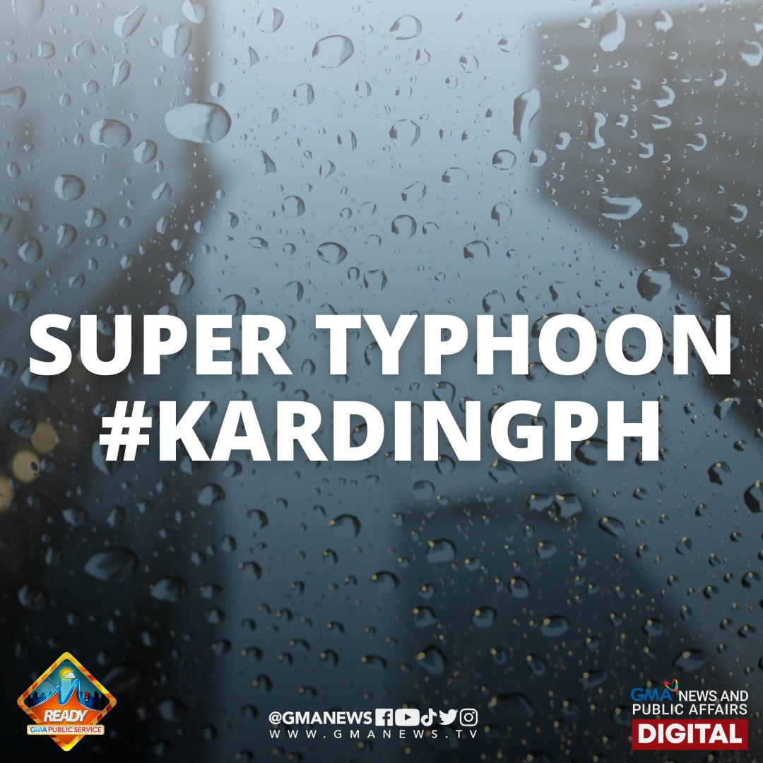 gmanews's tweet photo. Pres. Ferdinand Marcos Jr. approves the recommendation of the NDRRMC to suspend classes in public schools as well as gov’t work in some regions due to Super Typhoon #KardingPH, says the Office of the Press Secretary. | via @annafelicia_ https://t.co/8Ev0RJK7Bi
