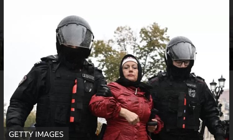 JeffT3187's tweet photo. @Zzzaikar Russian women going to jail. This is what fascism looks like. https://t.co/R4wIdWhaL9