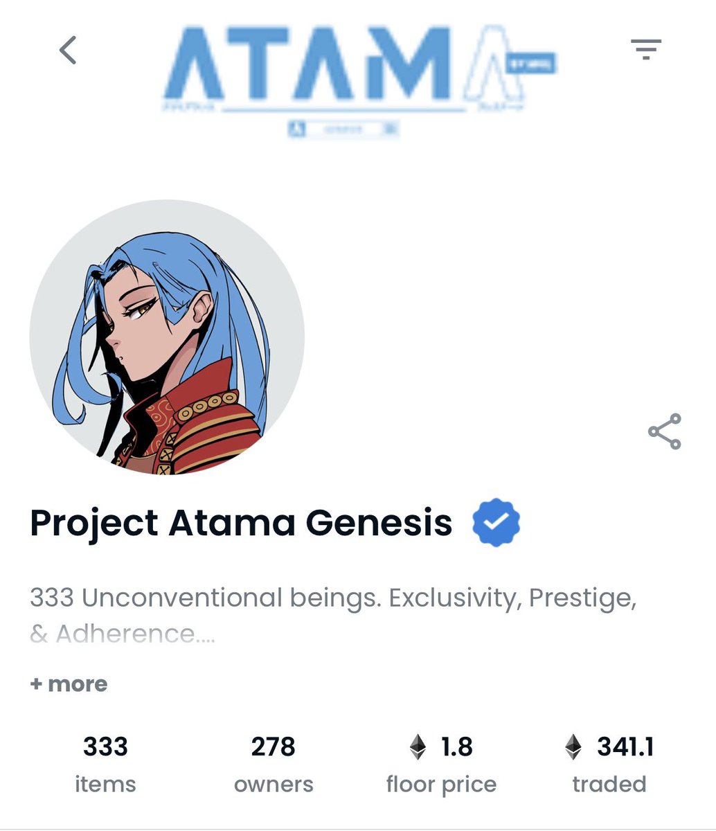 abazizbd7's tweet photo. Been going around telling people about my @atama_nft family, now its only 4% listed sitting at 1.8e fp 🤭

Probably nothing 🤭 https://t.co/v1Ecuzbc5k