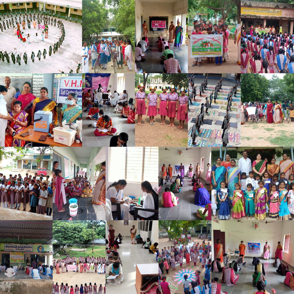 H_Bindu23's tweet photo. Conducted #PoshanMaah2022 activities - Demonstration of Hand wash, Conducted Essay writing, poster making,Drawing &amp; Nutrition Fair Competitions,Rallies,T-3 Anemia Camps for women, adloescent girls and children at degree colleges and schools.@Collector_KMM @MinistryWCD @KTRTRS https://t.co/7bbb2zFVNM