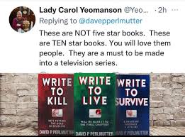 Lyrica_Creed's tweet photo. RT BookBangs  RT @davepperlmutter: 5 ⭐️⭐️⭐️⭐️⭐️ Page-turning thriller trilogy about a charismatic, debt ridden, murderous author. https://t.co/DiRgIKVAp9 #BOOKBOOST #IARTG #BooksToRead #bookbangs #bookworm #bookblast #CrimeFiction #London #crime #Fictio… https://t.co/WvTdMYZosJ