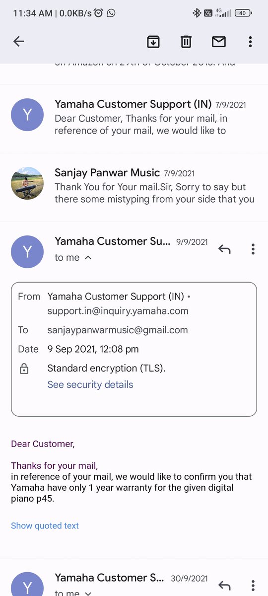 sanjaypnwr's tweet photo. @AmazonHelp There aren't denying the service they are just saying this product is not under warranty so on i got the mail too confirming the product is not under warranty. Not possible to have denial letter from them. Just go through snapshots. https://t.co/Bxw54PrWYW