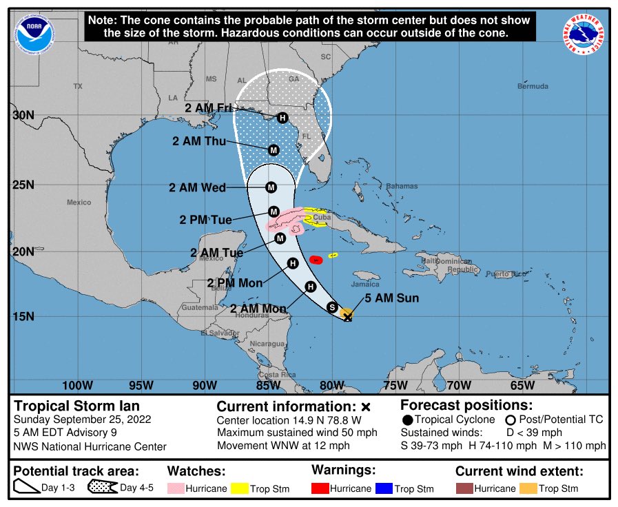 La #TormentaTropical #Ian elevará su categoría a huracán en las próximas 24. Se eleva el riesgo por fuertes vientos para el oriente de la península de Yucatán.  No generes rumores y mantente informado por fuentes oficiales de la evolución en las próximas 24-48h