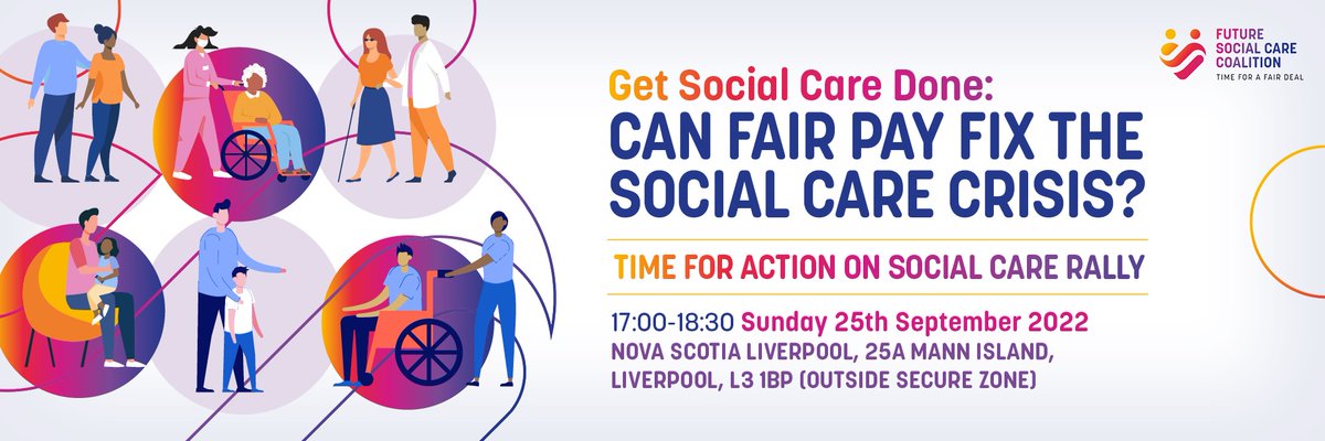 The_FSCC's tweet photo. Are you in Liverpool today, come to our social care fringe at 5pm @novascotialiv  Chaired by 
@MirrorAlison with speakers @AndyBurnhamGM
 @wesstreeting &amp; @unisontheunion General Secretary 
@cmcaneaon refreshments provided and wheelchair-friendly venue. https://t.co/0coZkpK7ZF