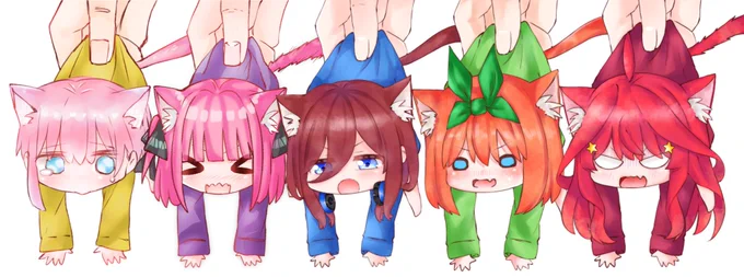 猫耳五つ子まとめたので、どっちが好き?#五等分の花嫁 