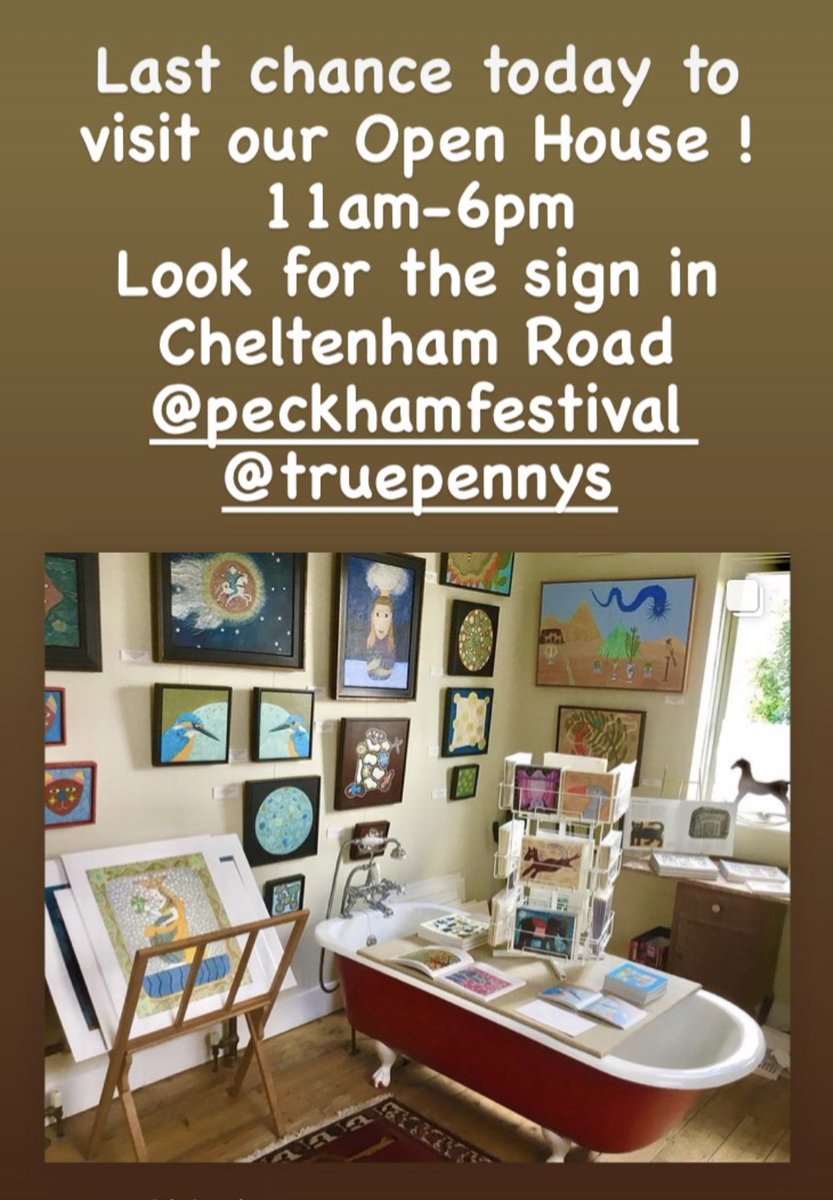 Come and visit us today!#jeremyyoungs #sanchialewis #peckhamfestival #openhouse #animation #prints #giclees #etchings #paintings #cards #books #madeinpeckham #nunhead #peckham #openstudio #art