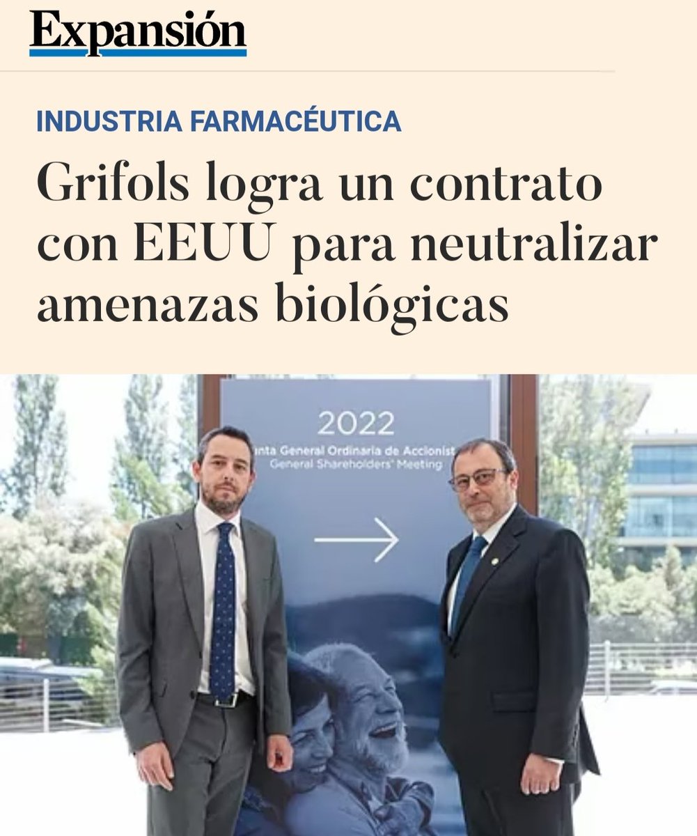 pharma_jonpi's tweet photo. #Grifols Logra un Contrato con #EEUU Para Neutralizar Amenazas Biológicas . ... Post By #Expansion https://t.co/0pb4ib8Ryx vía @expansioncom #ibex #GIGAGEN #ALKAHEST #BIOTEST #ARACLON #NASDAQ https://t.co/Nok5ZmLfPJ