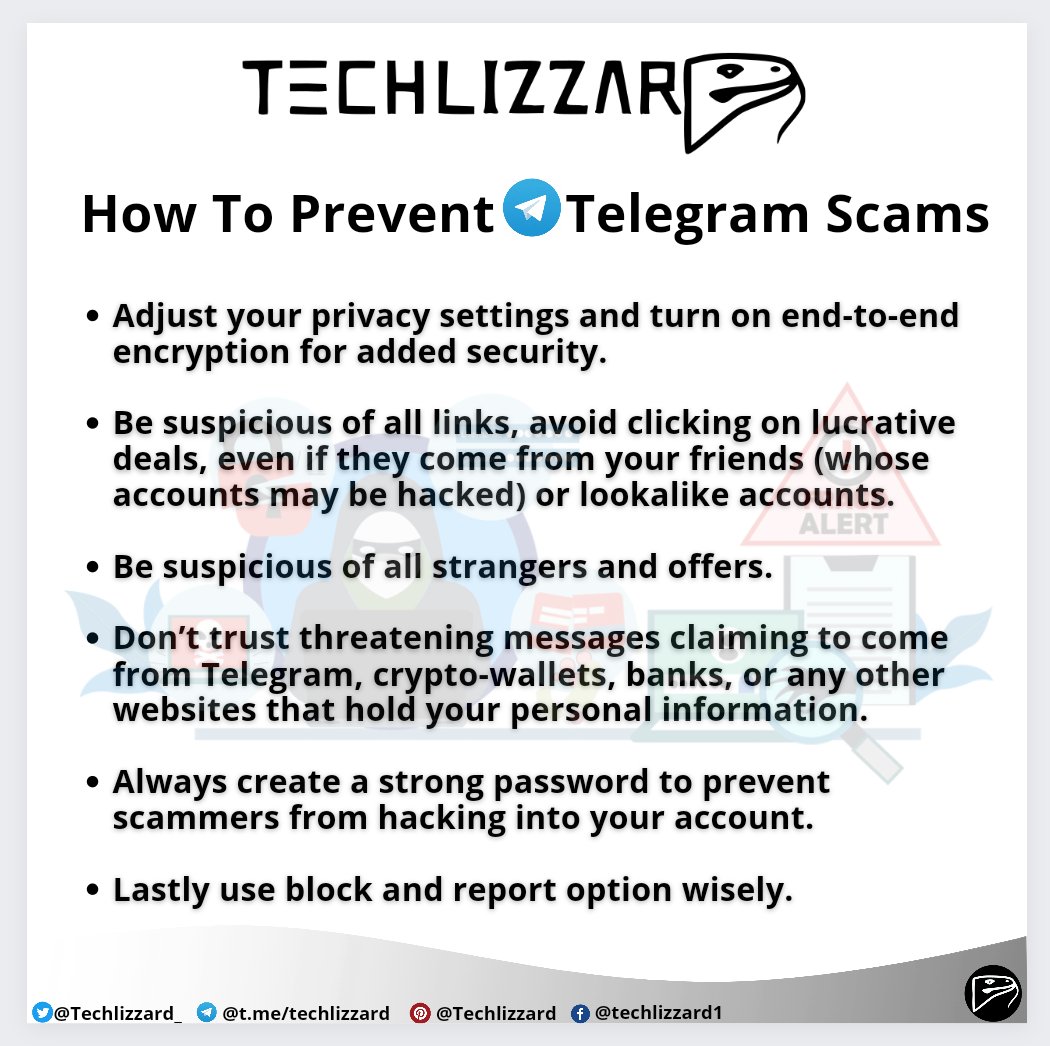 Techlizzard (@techlizzard_) on Twitter photo Some interesting tips you may need to know
👉Check out other post too
<a href="/Techlizzard_/">Techlizzard</a>
.
.
.
#techlizzard #Facts #telegram #bots #cyberawarness #StaySafe #virus #hacked #spam #security #Data #Encryption #Phishing #cyberattacks #2FA #blackhathacker #Crypto Some interesting tips you may need to know
👉Check out other post too
<a href="/Techlizzard_/">Techlizzard</a>
.
.
.
#techlizzard #Facts #telegram #bots #cyberawarness #StaySafe #virus #hacked #spam #security #Data #Encryption #Phishing #cyberattacks #2FA #blackhathacker #Crypto