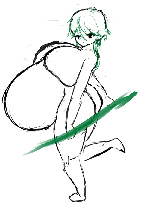 なんの設定も決まってない妊婦ラフ 