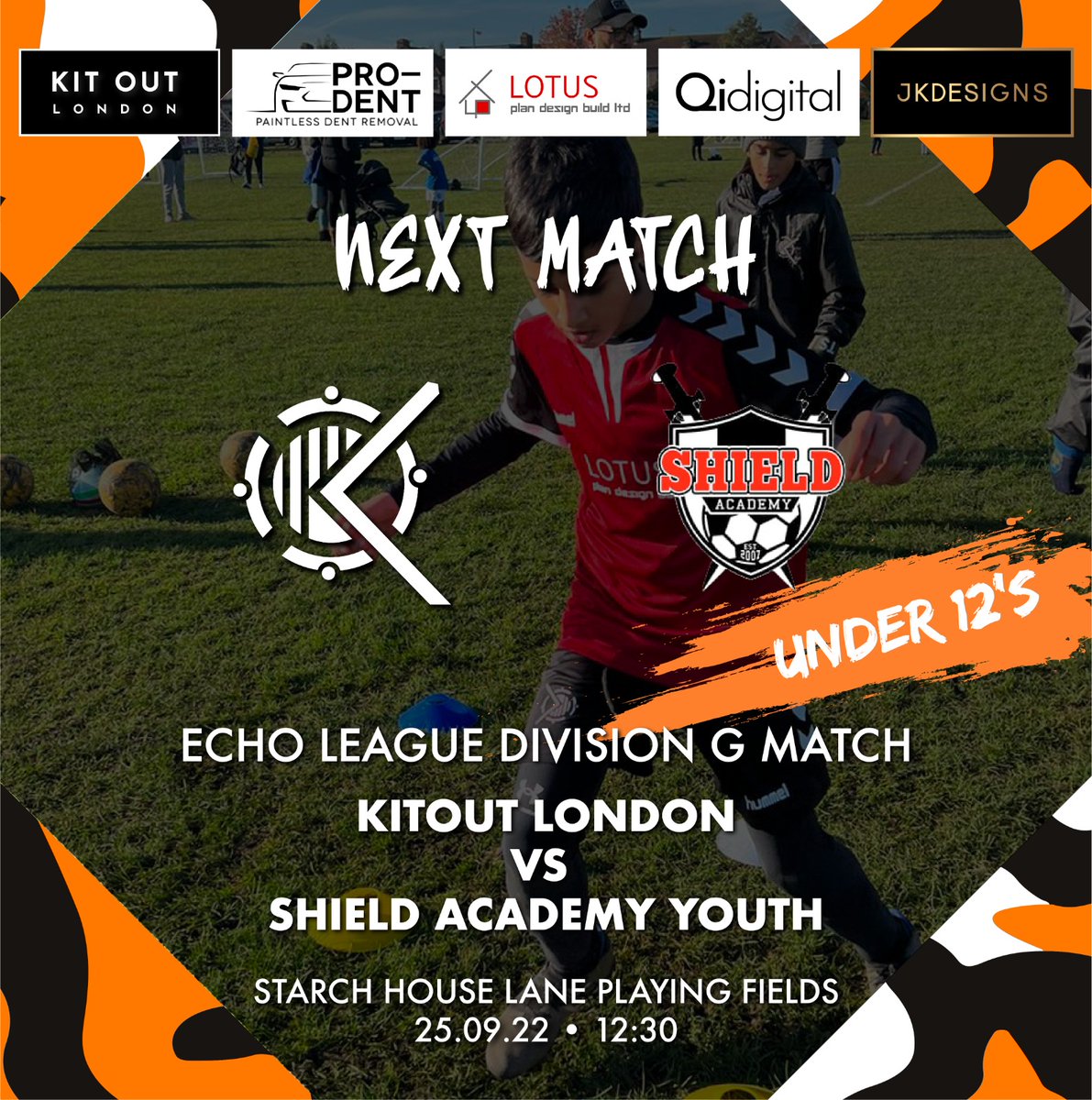 CoachRanj's tweet photo. First league game today for the u12s. New season, new kit, new squad. Let's do this! Some nerves but together we are strong! ⚽️ 🏟 @kol_cc @KitOutLondon @echoleague #teamKOL #grassrootsfootball #echoleague #communitysports https://t.co/rEuT9cB3qB