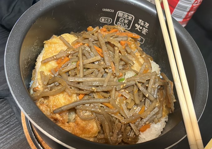 半額おろしチキンとごぼう丼
300円くらい
茶色は美味しい 