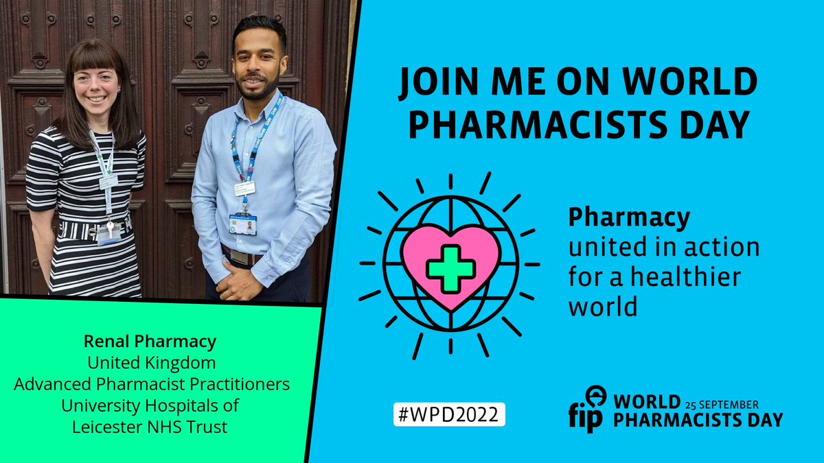 Amy Page & Dipesh Patel are two of our amazing Advanced Pharmacist Practitioners. Their work supports the iCKD programme in @NHS_LLR, where @Leic_hospital is working with system partners to improve kidney care & outcomes for all. Fabulous work both. 👏🏻 #WPD2020