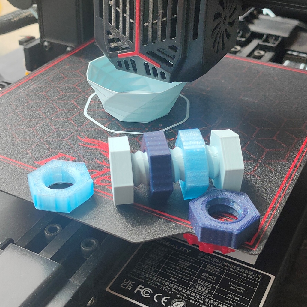 3DFilaPrint's tweet photo. The "Impossible nut & bolt" wasn't so impossible to #3DPrint using our @Fillamentum PLA!
Especially in these cool colours #Extrafill Baby blue, Crystal Clear #Iceland Blue & #Vertigo #Starlight
https://t.co/mAe2X9qsWV
#3DPrinting #3DPrinted #3DPrinter #3DFilaPrint #Southend https://t.co/7LGSSLPdkE