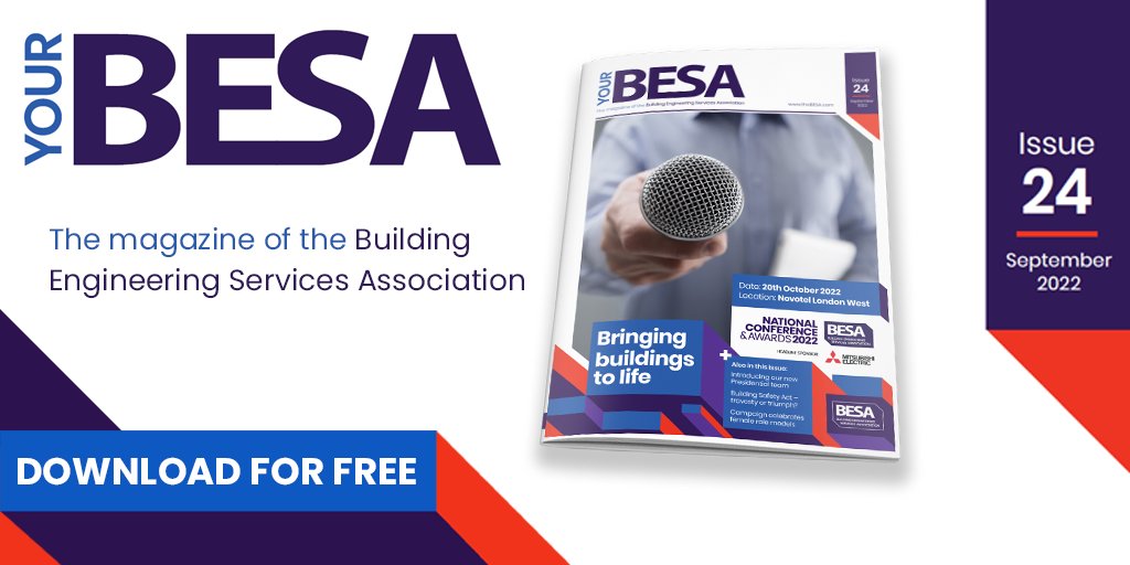 Your BESA Magazine issue 24 is now available.

The magazine of the Building Engineering Services Association, offering valuable guidance and technical updates, as well as industry related news.

Download Your BESA Magazine Issue 24 here | eu1.hubs.ly/H01HKQ10