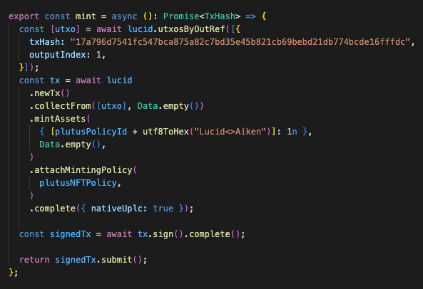 berry_ales's tweet image. Didn't expect this to happen so quickly, but Lucid handle Plutus Core natively! There is no longer any dependency on the Haskell libraries. Lucid runs entirely in JavaScript now where all checks and calculations happen. 
Minted this Plutus based NFT: cardanoscan.io/transaction/d5…