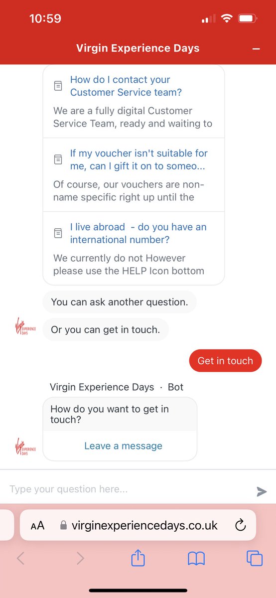 cpgm1's tweet photo. @VirginExp why advertise ‘LIVE CHAT’ when the service is clearly unavailable? I don’t want to leave a message and wait 3days to resolve the issue! #falseadvertising https://t.co/RyJOMsOMY9
