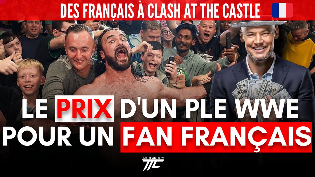TagTeamCrew's tweet photo. DES FRANÇAIS À CLASH AT THE CASTLE 🇫🇷

Combien coûte au total un déplacement pour un Fan Français pour un PLE en Europe 💶

#WWERaw #WWECastle
#wweclashatthecastle #WWEExtremerules

Lien Vidéo : https://t.co/XL7gYVb9zO https://t.co/PjPCUJfmRC