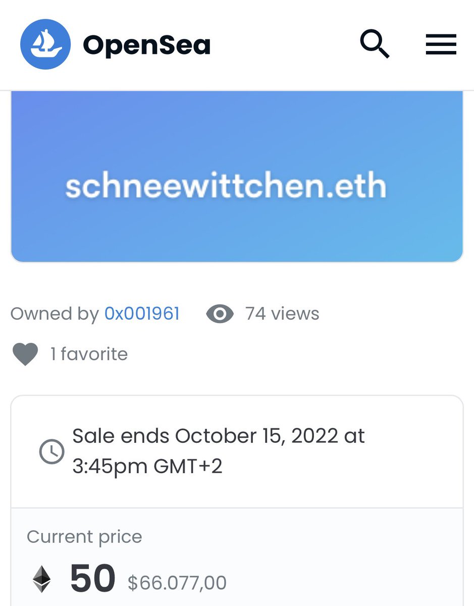 cherobeam141's tweet photo. โ๏ธday vibes
Nice price ๐
#ENS #ensdomains #DomainNameForSale #NFT #NFTs #nft #nfts #NFTCommunity #DigitalMarketing #Web3 #enscollector #enscollectors #hoddlens #OpenSeaNFT #germanens https://t.co/NBGuZ9DGJ0