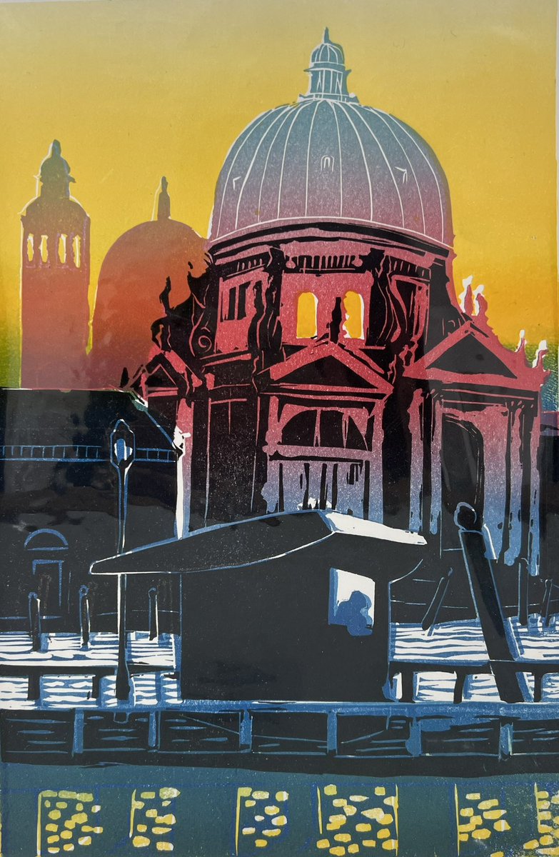 Day 5 of Bending to the Light <a href="/fishslabgallery/">fishslab art gallery</a> Chris Moody’s Ferry Stop, Venice. Charming linocut. <a href="/WhitstableLive/">Whitstable Live</a> <a href="/WhitstableKM/">Whitstable Gazette</a>