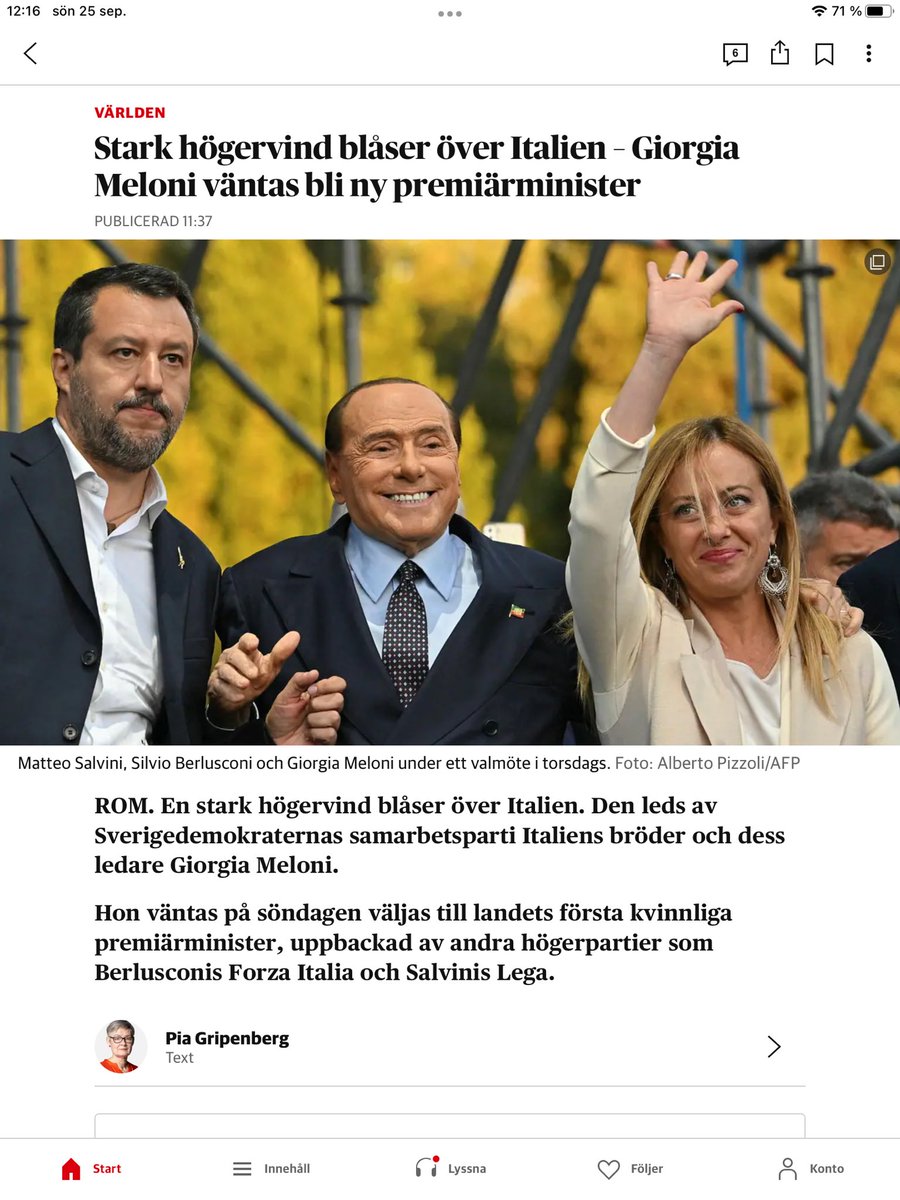 markuseriksson's tweet photo. Jag var helt säker på att någon dragit på sig en Berlusconi-mask, men han ser tydligen helt tecknad ut nu för tiden #gummimask https://t.co/nCkCro1sng
