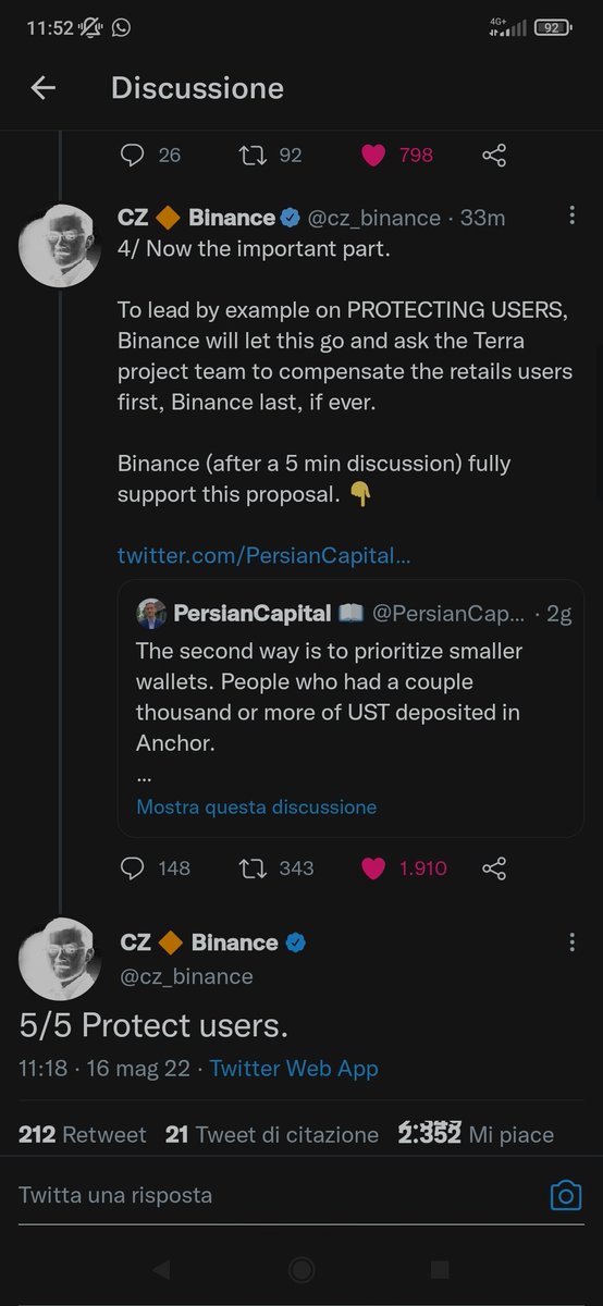 Francocolumbro2's tweet photo. @cz_binance I lost 4.5k in ust, when will binance protect users? https://t.co/xFqF3MZQzj