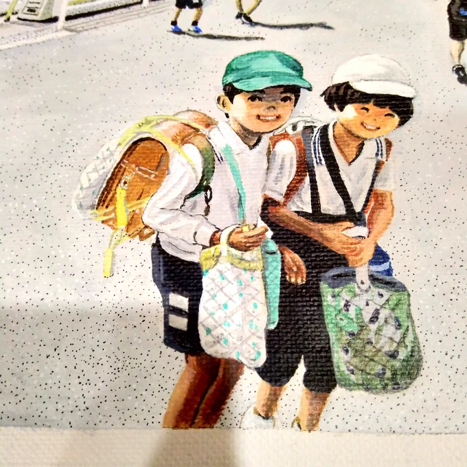 連休に仕上げるぞと根詰めて描いてた絵が何とか仕上がる。6月にラフ画は出来上がっていたけど、描きはじめる機会を3ヶ月逃しに逃してようやく。きちんと描けたらめちゃくちゃ良い絵になるけど本当に描けるんか?と、7月くらいからずっと不安だった絵なので、とりあえず塗り終えて嬉しい。頑張った。 