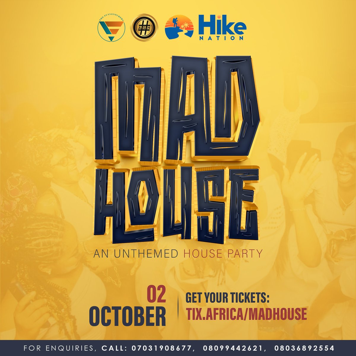 To celebrate life and good living, 3 of Abuja's biggest groups are joining forces to have the best house party the city has ever seen. We intend to have a #MadHouse

Get your tickets on tix.africa/madhouse 
#abujasocials #abujahangout #abujacommunity
#abujatwittercommunity
