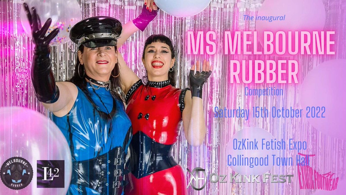 OzKinkFestAu's tweet photo. We are so excited to be setting the stage for the Finals of the very first #MS #MELBOURNE #RUBBER competition.
You can see the finalists compete on the Fetish Expo stage on Oct 15 - Collingwood Town Hall.
Tix on sale at https://t.co/tcRB1lLvBv

#latex #latexlifestyle #community https://t.co/q1TCDleer6
