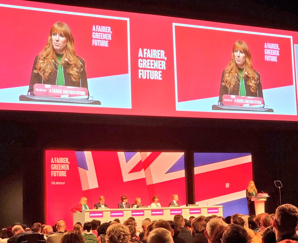 Barnstorming speech from <a href="/AngelaRayner/">Angela Rayner</a>.

"In power we WILL repeal the Tories' anti worker and anti trade union laws."

#lab22
