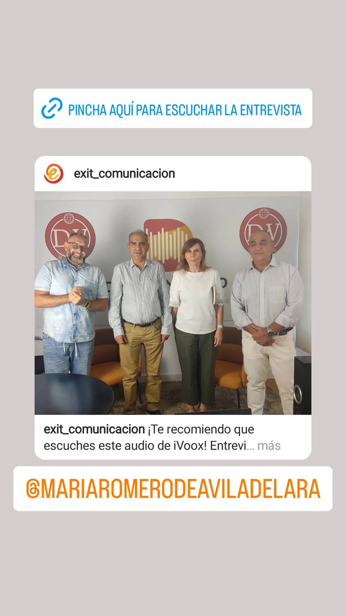 ¡Te recomiendo que escuches este audio de iVoox! Entrevista al autor de La Reina de la Ciudad y sus editores @ignacio_rodriguez_garcia y @superbelmat  con @mariaromerodeaviladelara 
go.ivoox.com/rf/92654580
<a href="/Exit_Editorial/">Exit_comunicacion</a>
#ExitEditorial #relato #narrativa