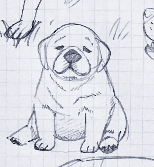 ラブラドールの子供をイメージして描いた(だから大食い)

もっと皮をたるたるさせても良いなぁ 