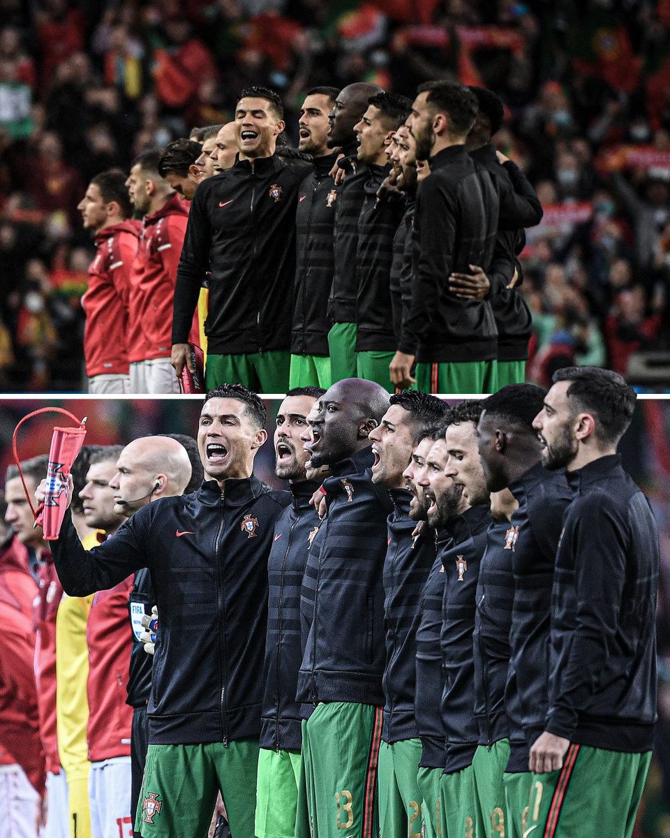 ESPNFC's tweet photo. Cristiano Ronaldo always turns towards the Portugal flag when he sings the national anthem.

Passion 🇵🇹 https://t.co/JWk2WgpFiy