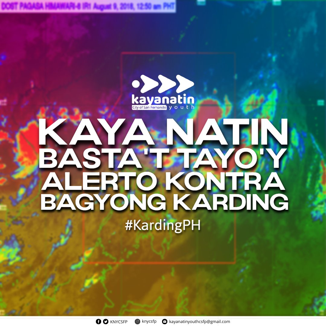 KNYCSFP's tweet photo. 𝙁𝙚𝙧𝙣𝙖𝙣𝙙𝙞𝙣𝙤𝙣𝙜 𝘼𝙡𝙚𝙧𝙩𝙤 𝙆𝙤𝙣𝙩𝙧𝙖 𝘽𝙖𝙜𝙮𝙤
Itinaas na sa TCWS number 5 ang probinsya ng Pampanga na magdudulot ng malalakas na ulan at hangin.

Tingnan ang orihinal na post sa aming Facebook Page:
https://t.co/CXkiYGaFuA https://t.co/JWi9nWyJ97