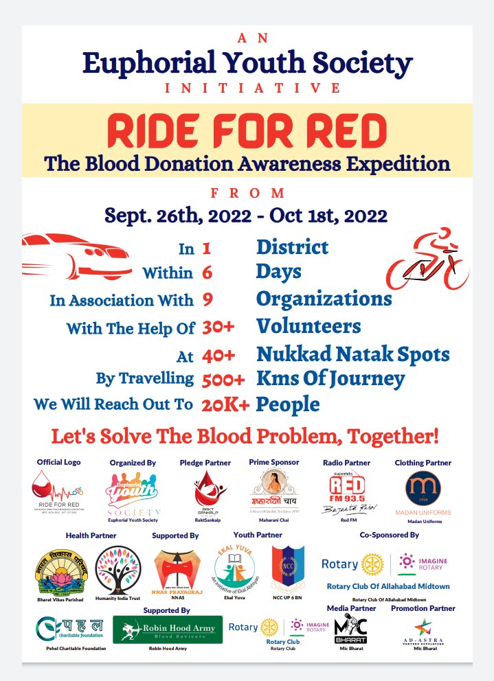 RaktSankalp's tweet photo. Join us for, RIDE for RED! Get your bikes in motion for a noble cause. 🔴Contact at +91 93350 62144 for collaboration, sponsorship, contribution &amp; volunteering #raktsankalp #raktsoldiers #mission2025 #raktnirbharbharat #bikes #riders #expedition #prayagraj https://t.co/pkZ7uVlq0o