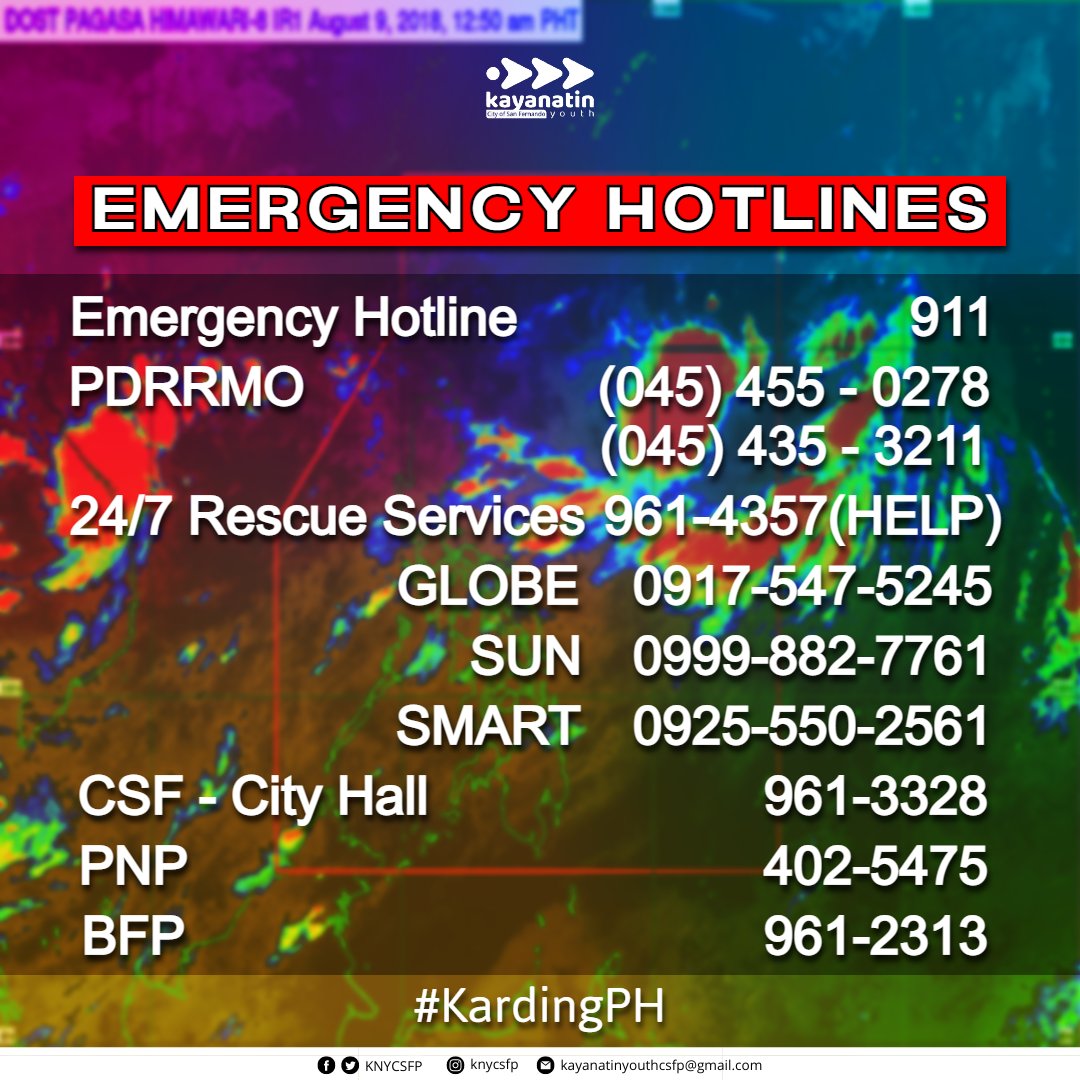 KNYCSFP's tweet photo. 𝙁𝙚𝙧𝙣𝙖𝙣𝙙𝙞𝙣𝙤𝙣𝙜 𝘼𝙡𝙚𝙧𝙩𝙤 𝙆𝙤𝙣𝙩𝙧𝙖 𝘽𝙖𝙜𝙮𝙤
Itinaas na sa TCWS number 5 ang probinsya ng Pampanga na magdudulot ng malalakas na ulan at hangin.

Tingnan ang orihinal na post sa aming Facebook Page:
https://t.co/CXkiYGaFuA https://t.co/JWi9nWyJ97