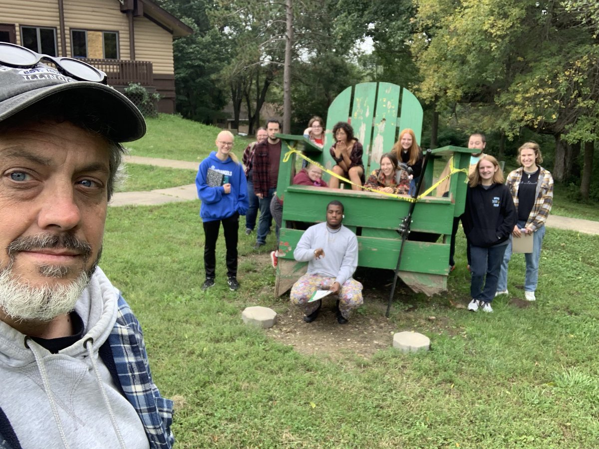 MonmouthEnglish's tweet photo. And it’s been a great time. This guy ziplined with the bard https://t.co/WXeke52dJC