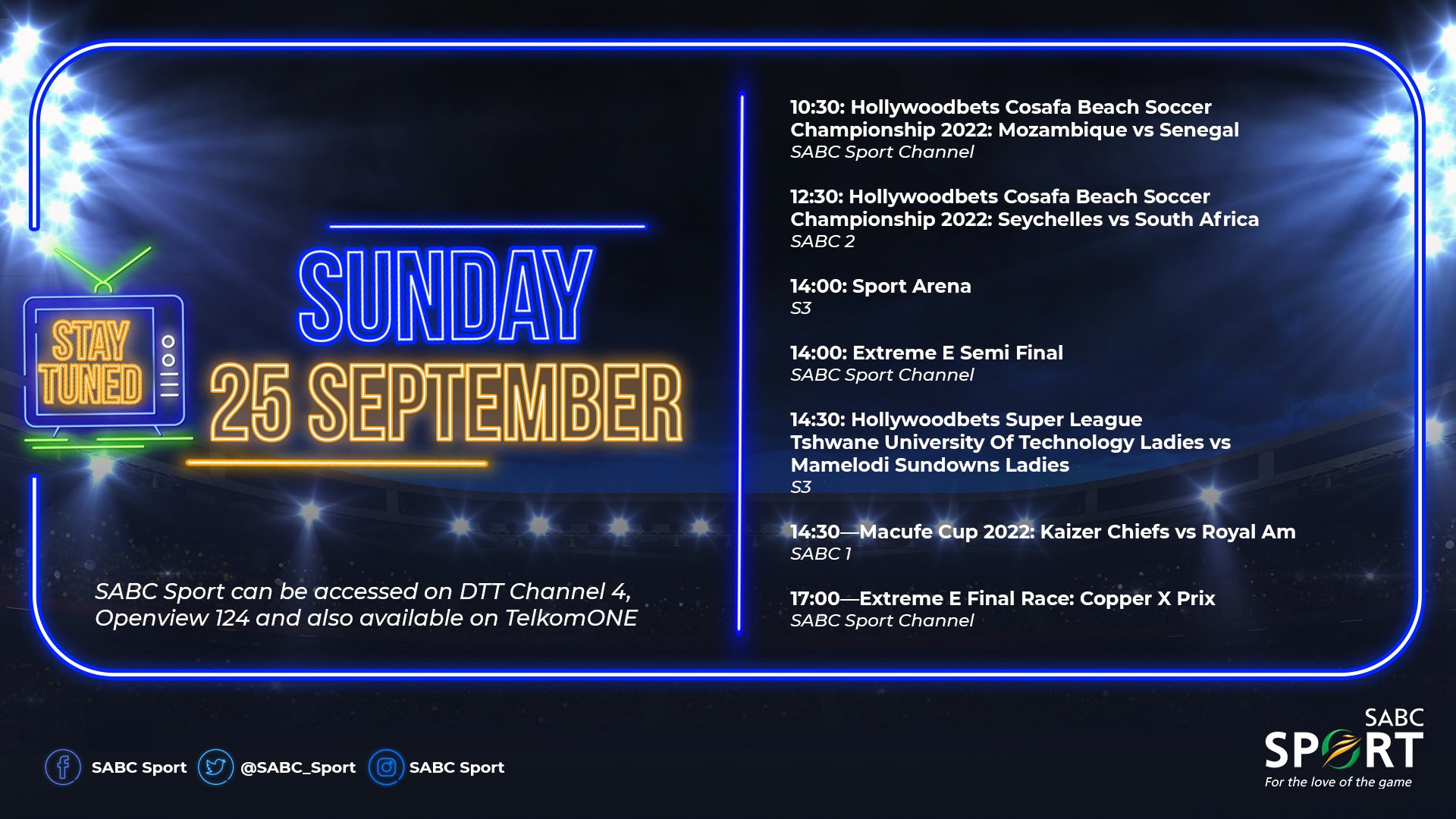 SABC on Twitter "End your weekend with SABCSport’s jampacked lineup